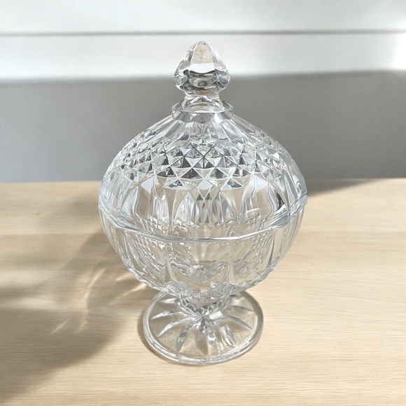 Cristal D’arques Other - Cristal D'arques France Candy Dish & Lid 6.5" Tall Longchamp
Antique